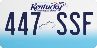 KY license plate 447SSF