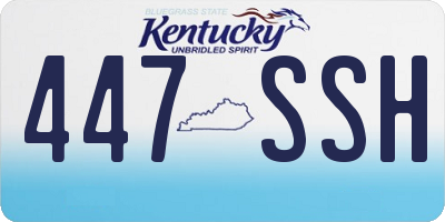 KY license plate 447SSH
