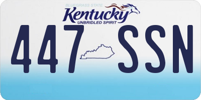 KY license plate 447SSN