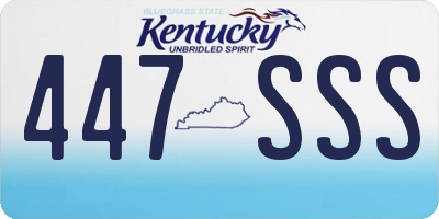 KY license plate 447SSS