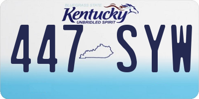 KY license plate 447SYW