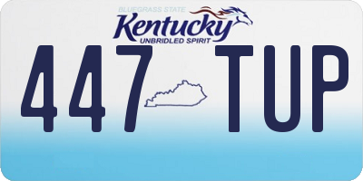 KY license plate 447TUP