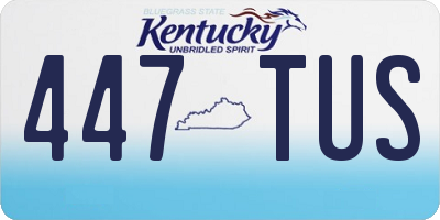 KY license plate 447TUS