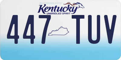 KY license plate 447TUV
