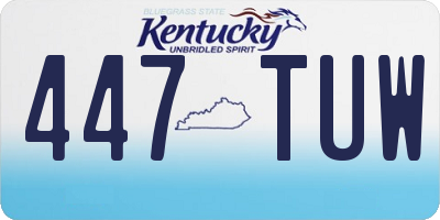 KY license plate 447TUW