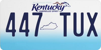 KY license plate 447TUX