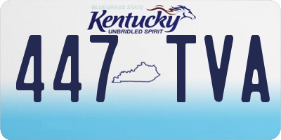 KY license plate 447TVA