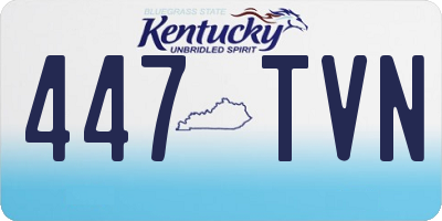 KY license plate 447TVN