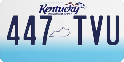 KY license plate 447TVU