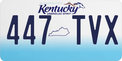 KY license plate 447TVX