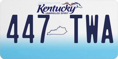 KY license plate 447TWA