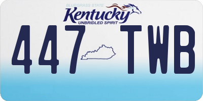 KY license plate 447TWB