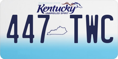 KY license plate 447TWC