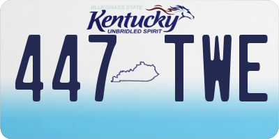 KY license plate 447TWE