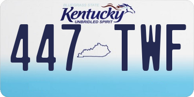 KY license plate 447TWF
