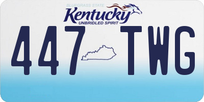 KY license plate 447TWG