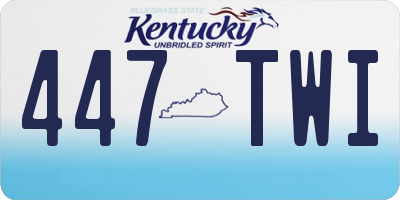 KY license plate 447TWI