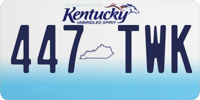 KY license plate 447TWK
