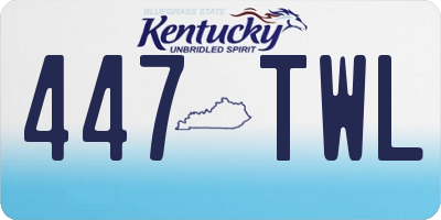 KY license plate 447TWL
