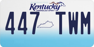 KY license plate 447TWM