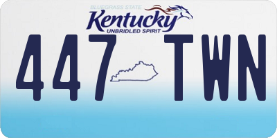 KY license plate 447TWN