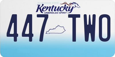 KY license plate 447TWO