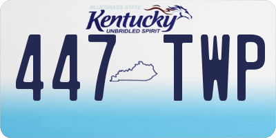 KY license plate 447TWP