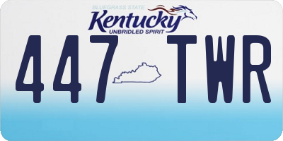 KY license plate 447TWR