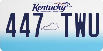 KY license plate 447TWU