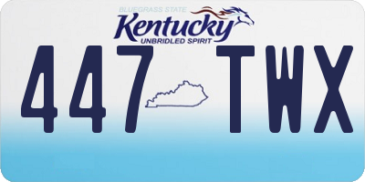 KY license plate 447TWX