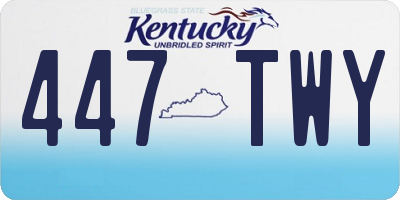 KY license plate 447TWY
