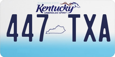 KY license plate 447TXA