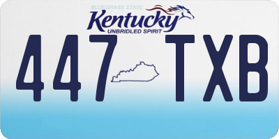 KY license plate 447TXB