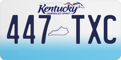 KY license plate 447TXC