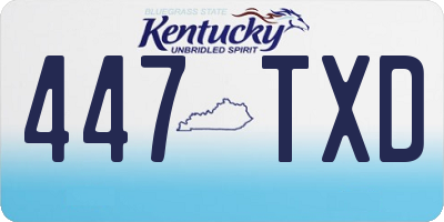 KY license plate 447TXD