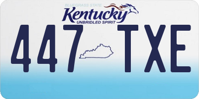 KY license plate 447TXE