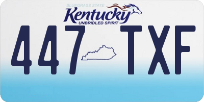 KY license plate 447TXF
