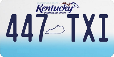 KY license plate 447TXI
