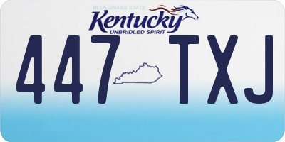 KY license plate 447TXJ