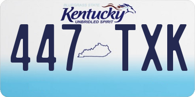 KY license plate 447TXK
