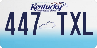 KY license plate 447TXL
