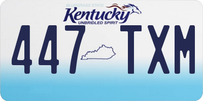 KY license plate 447TXM