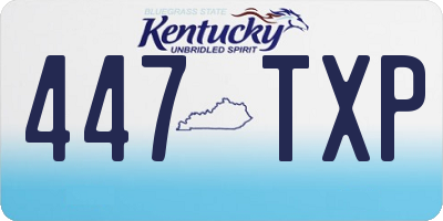 KY license plate 447TXP