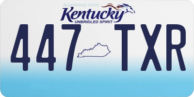 KY license plate 447TXR