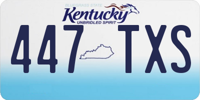 KY license plate 447TXS