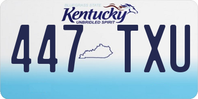 KY license plate 447TXU