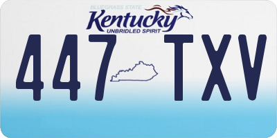 KY license plate 447TXV
