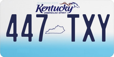 KY license plate 447TXY