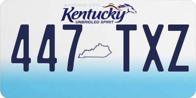 KY license plate 447TXZ