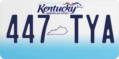 KY license plate 447TYA
